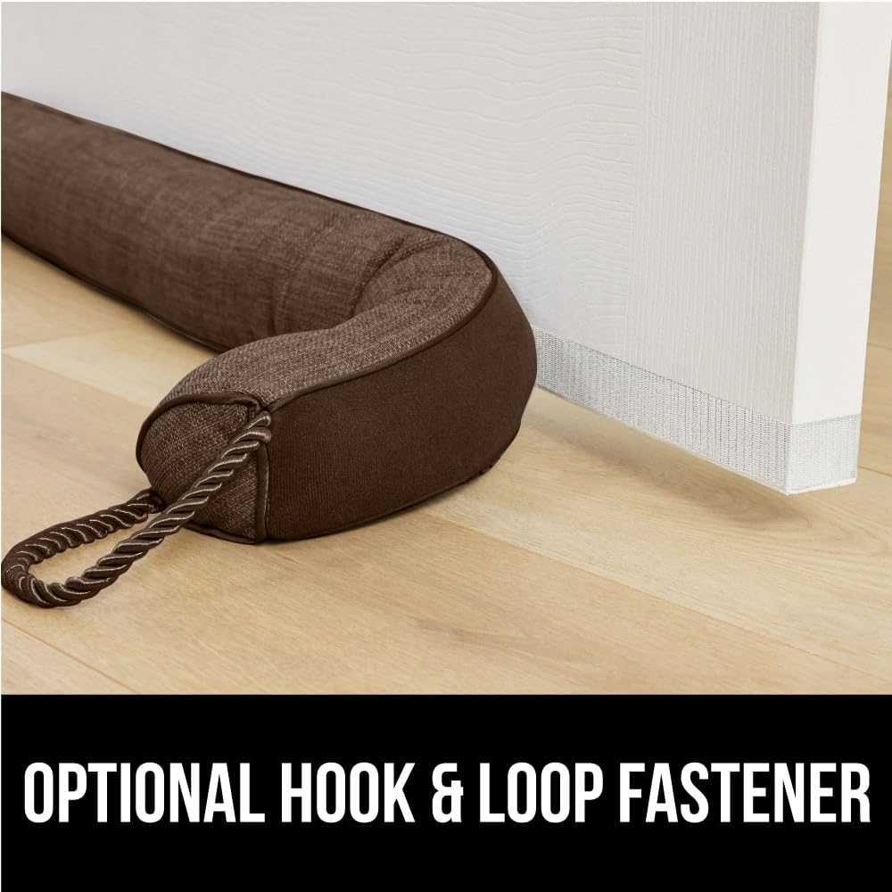 GORILLA GRIP Door Draft Stopper for Bottom of Doors, Weather Stripping Seal Blocks Hot Air, Noise, Bugs, Keeps Cold AC in, Sound Proofing Easy Install Gap Filler, Home Essentials, 36 Inch, Brown