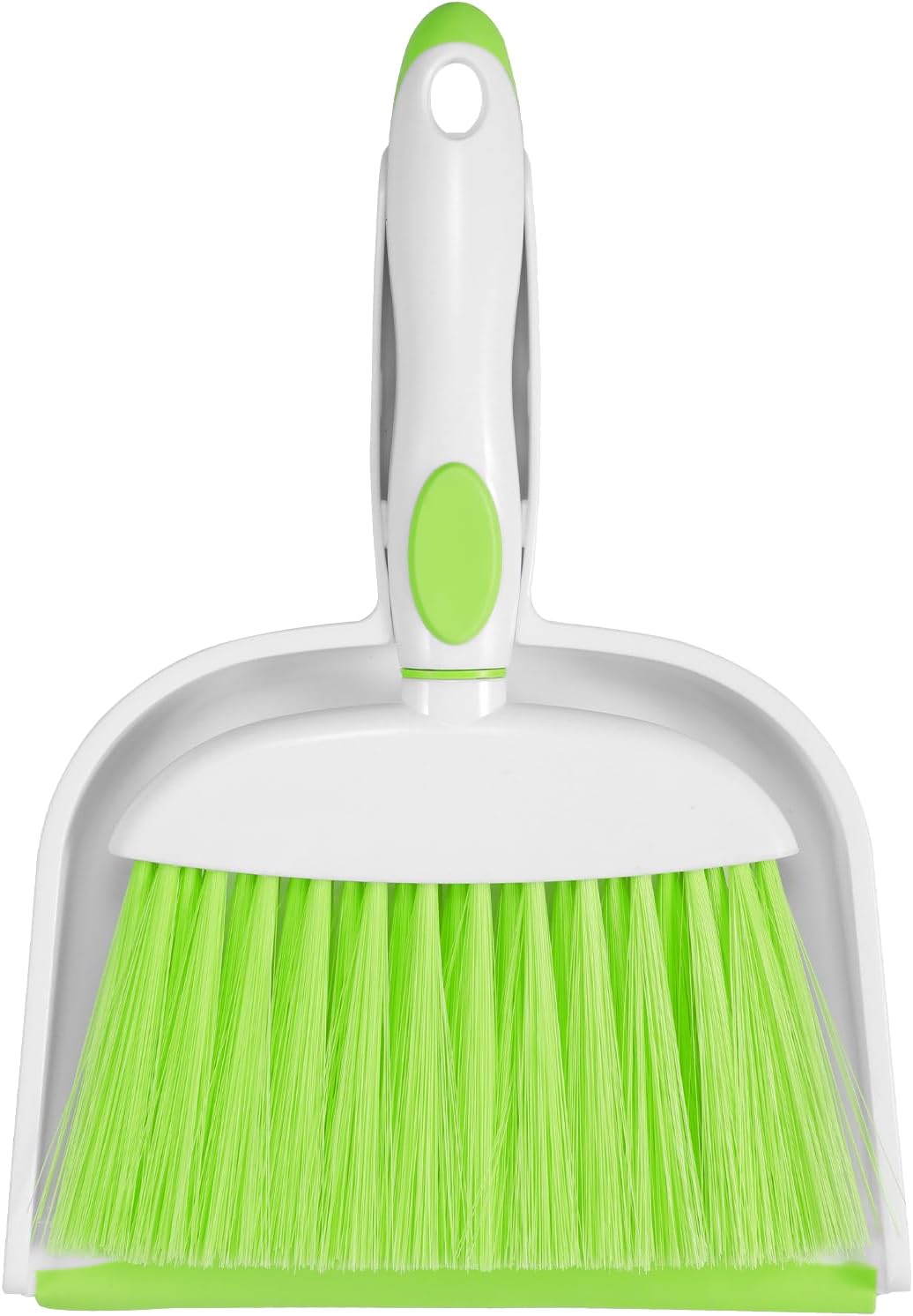 NACENA Small Dust Pan and Brush Set, Mini Broom and Dustpan Set Small Hand Broom and Brush Combo Dust Pan with Teeth for Home Cleaning Drawers Desktop Sofas Pet Care and Outdoor, Green