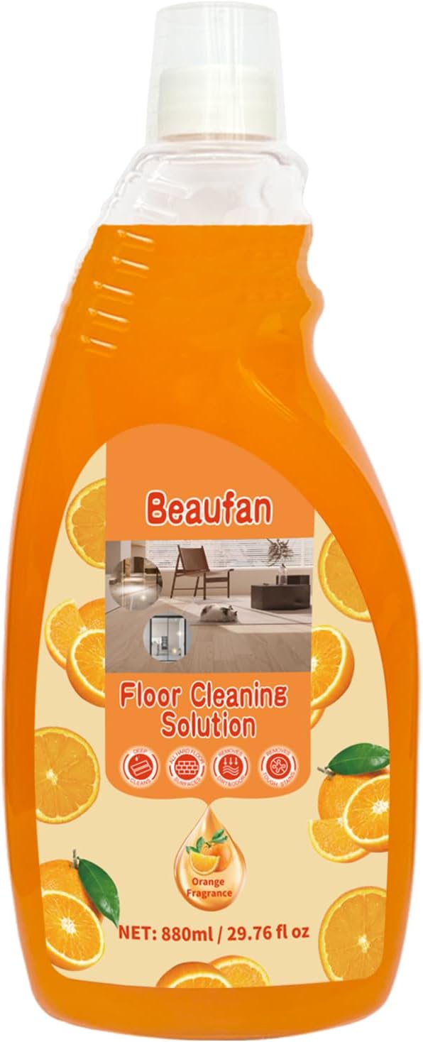 Concentrate Floor Cleaner Solution for Robot Vacuums, Wet Dry Vacuum Cleaner and Steam Mops Compatible with Tineco, Bissell, Dreame, Roborock etc, 29.76 fl oz Makes 46.5 Gallon Solution (Orange)