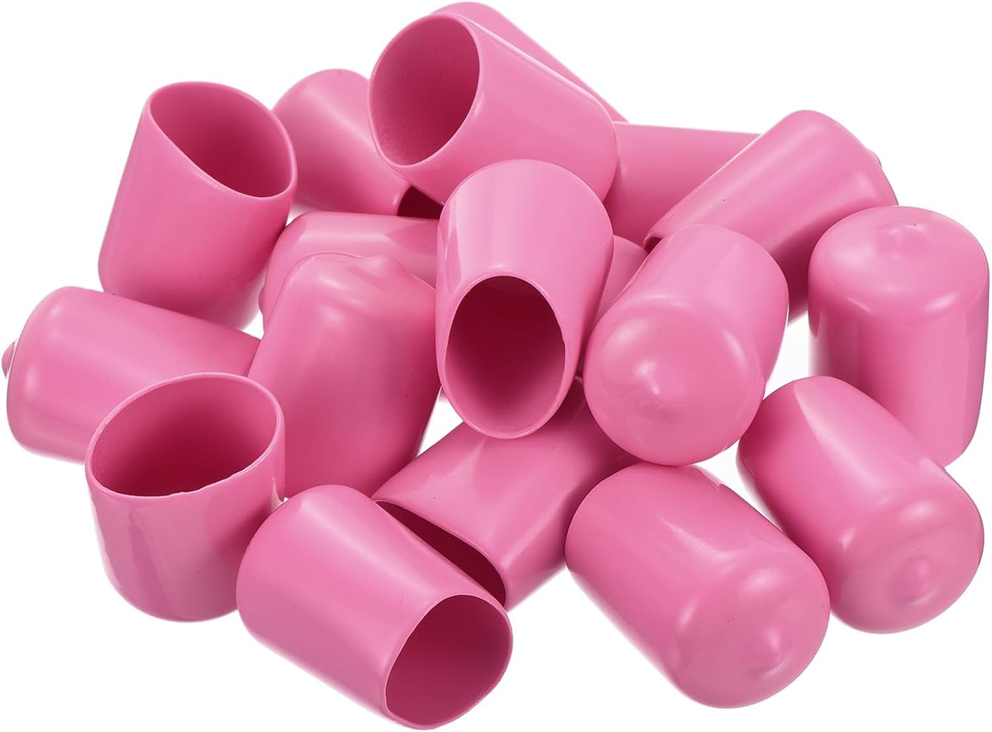 uxcell 20pcs Rubber End Caps 19mm(3/4 inch) ID Vinyl PVC Round Tube Bolt Cap Cover Screw Thread Protectors Pink