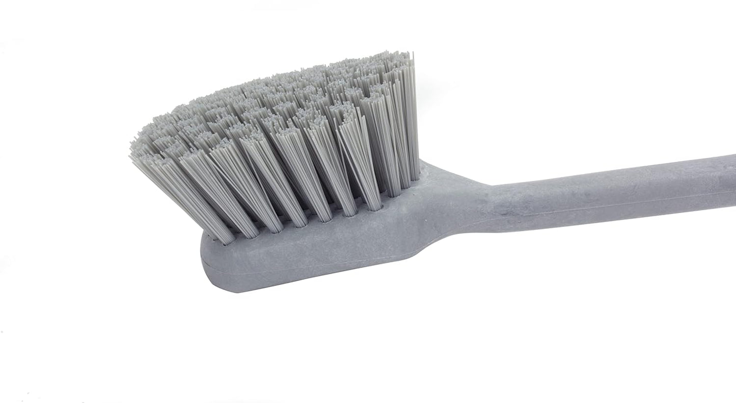 SPARTA 40501EC23 Plastic Large Scrub Brush, Kitchen Brush, Utility Brush With Long Handle For Cleaning, 20 Inches, Gray