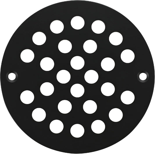 4-Inch Screw-in Shower Strainer Drain Cover Replacement Floor Strainer(Black)