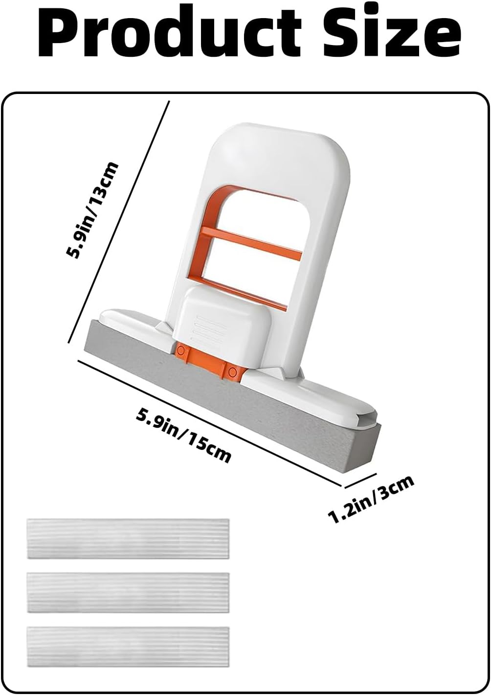 Mini Foldable Desktop Mop, Mini Mop for Small Spaces, Portable Cleaning Sponge Mop for Bathroom, Kitchen, Countertops, Glass, Tile - Wet/Dry Use with One-Hand Squeeze Handle & Replaceable Head (White)