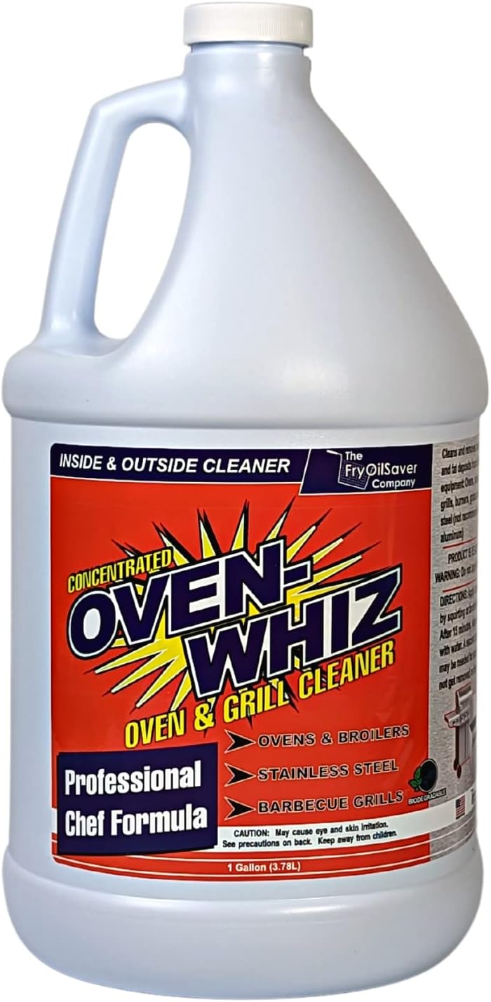 1 Gallon (128 Oz.) Oven-Whiz Oven & Grill Cleaner by FryOilSaver Co., Removes Tough Stains, Carbon, Grease & Food Burnt for BBQ Grills, Ovens, Grates for Home Kitchens, Restaurant, Food Trucks & Diner