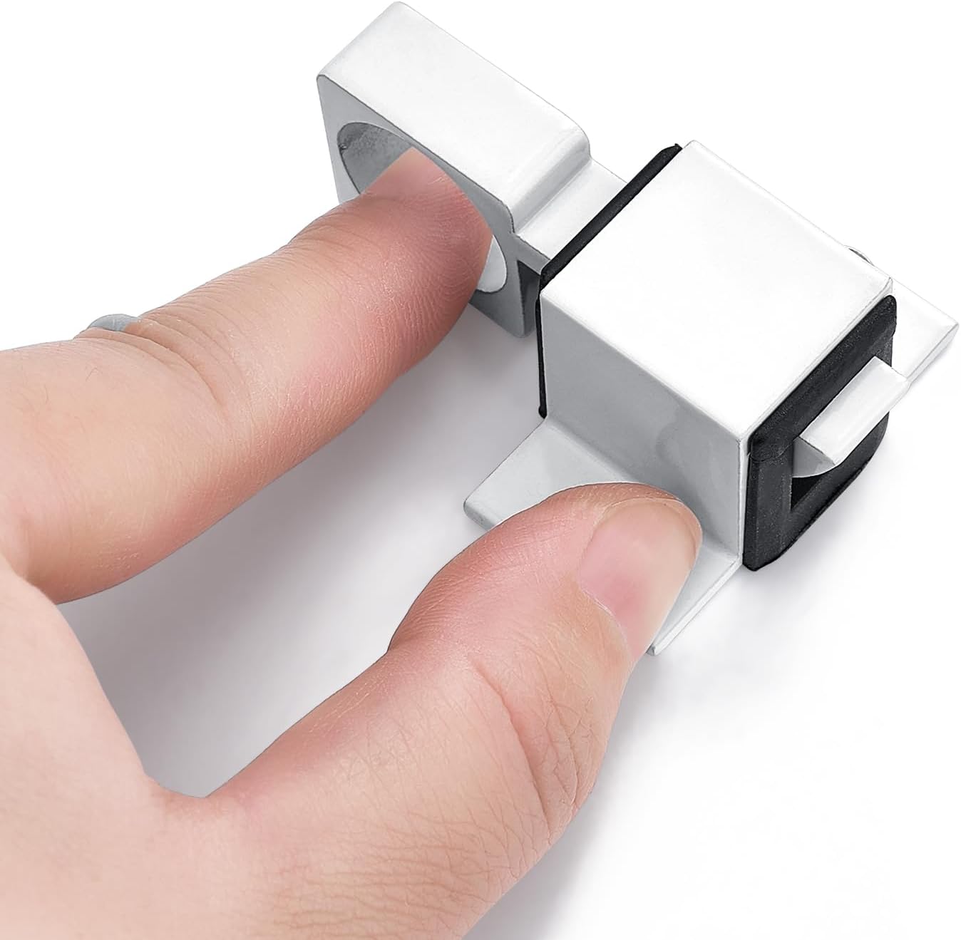 4 Packs Spring Door Lock, White Self-Closing Gate Latch with Aluminum Alloy, Security Latch for Windows, Cabinets & Gates