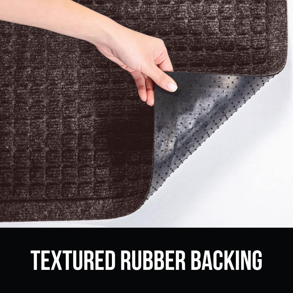 GORILLA GRIP Front Door Mat, 47x35, Indoor Outdoor Ultra Absorbent HydroAbsorb Doormat, Absorbs Up to 6 Cups of Water, Stain and Fade Resistant, Rubber Backing Doormats, Captures Dirt, Coffee