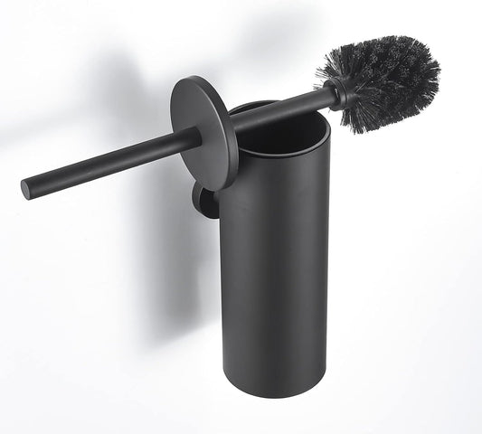 Toilet Brush and Holder Matte Black Toilet Bowl Brush Wall Mounted Toilet Brush with Lid