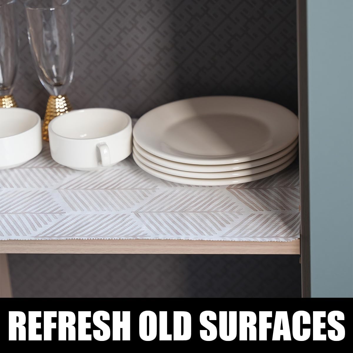 Shelf Liners for Kitchen Cabinets, 16IN x 20FT Non Adhesive and Strong Non-Slip Shelf Cabinet Drawer Liners for Kitchen Wire Fridge, Waterproof Shelf Drawer Liner,Easy to Clean