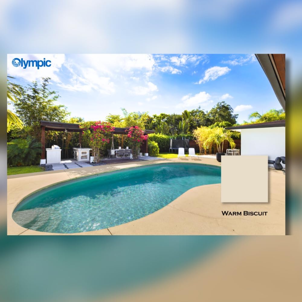 Olympic Patio Tones - Warm Biscuit - 1 Gallon - Non-slip acrylic deck and patio coating, concrete restorer.