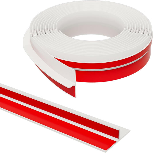 T-Shaped Door Draft Stopper, 1.37 in x 20 Ft Silicone Seal Strip for Windows Gaps, Weather Stripping Seal Strip Shower Sweep, White