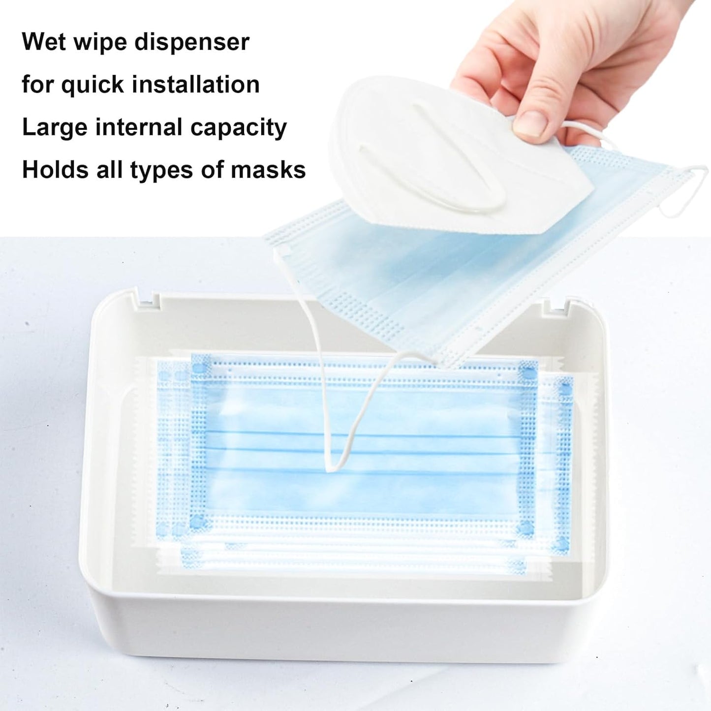 1 Pcs Diaper Wipes Dispenser, Refillable Wipe Container, Wipe Container with Sealing Design Lid, Keep Wipes Fresh,Wet Wipes Cases (White)