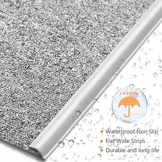 Self Adhesive Carpet Transition Strip with Edge Trim, Designed for Seamless Transitions from Carpet to Tile or Vinyl Floors, Perfect for Doorways.(Brown,30ft)
