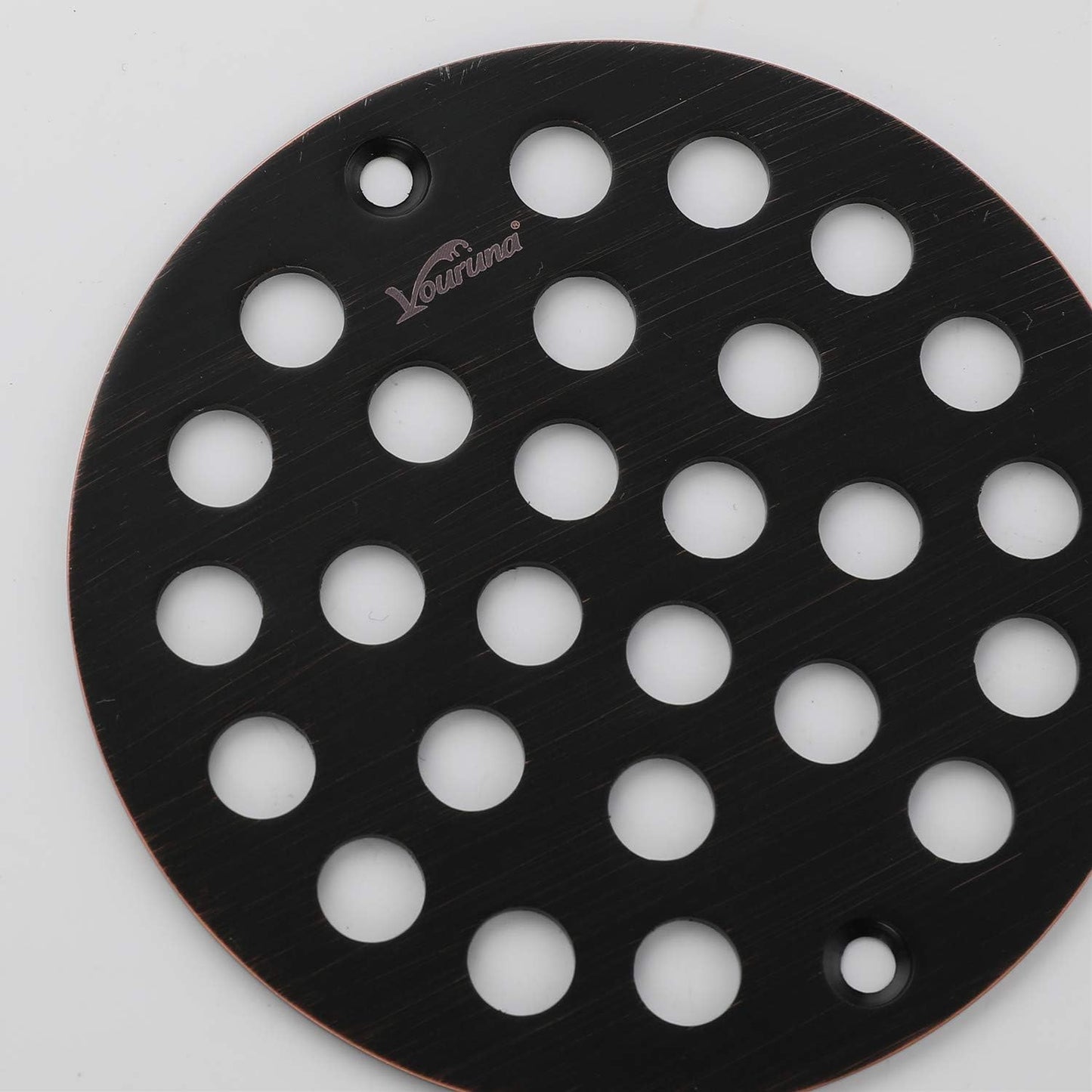 4-Inch Screw-in Shower Strainer Drain Cover Replacement Floor Strainer (Oil Rubbed Bronze) (Isn't Black)