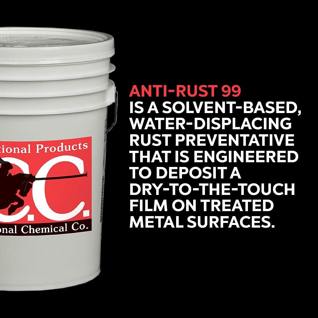 Anti-Rust 99 High-Performance Evaporative Solvent Rust and Corrosion Preventative; MIL C 16173 D Grade 3; 5 Gallons