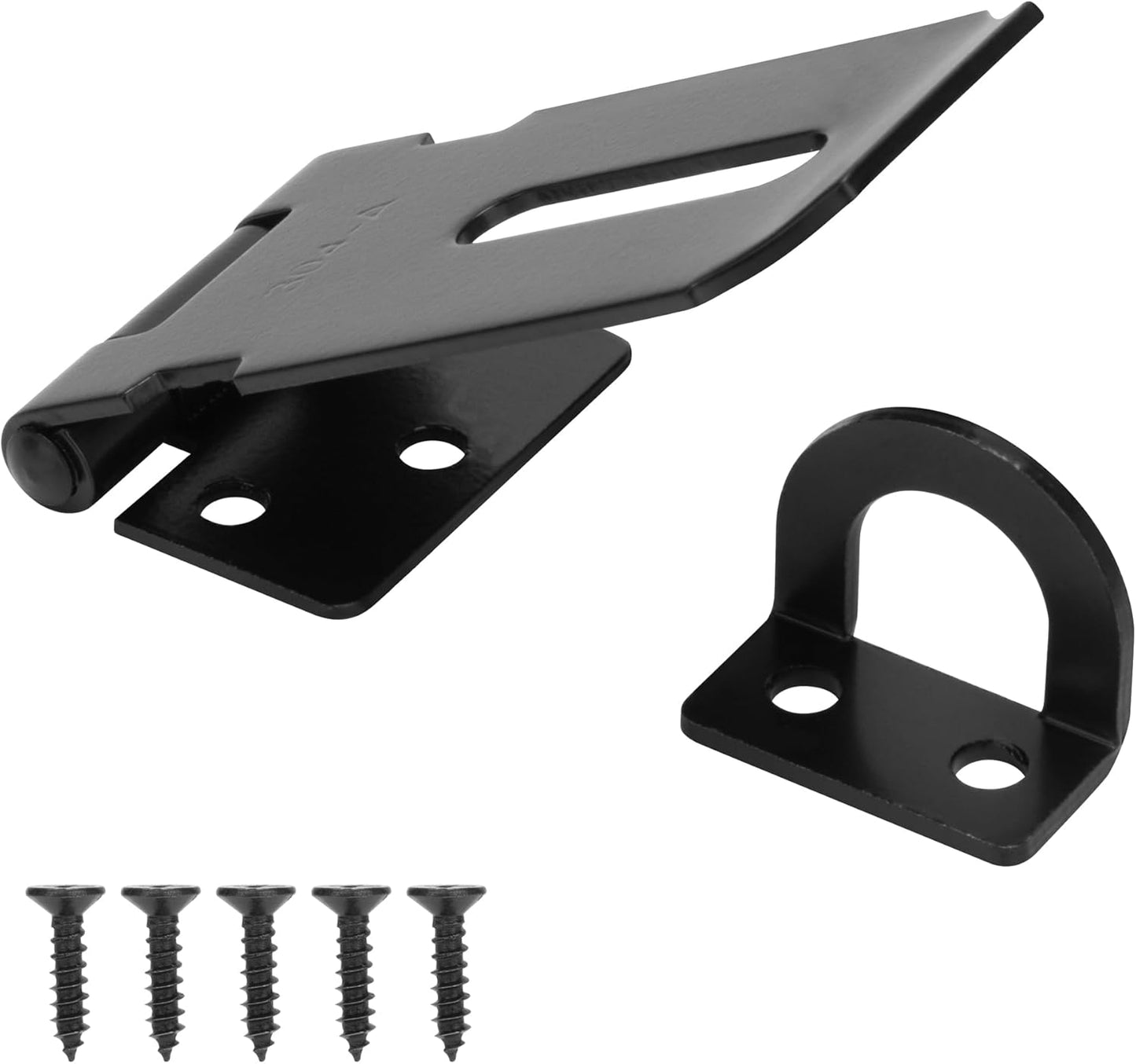 3" Door Padlock Safety Hasp Latch, Door Hasp Clasp Lock Gate Shed Hasp Latch Lock for Door Window Cabinet Pet Cage Toolbox Shed Fence, 304 Stainless Steel, Matte Black Finish, 1 Pack