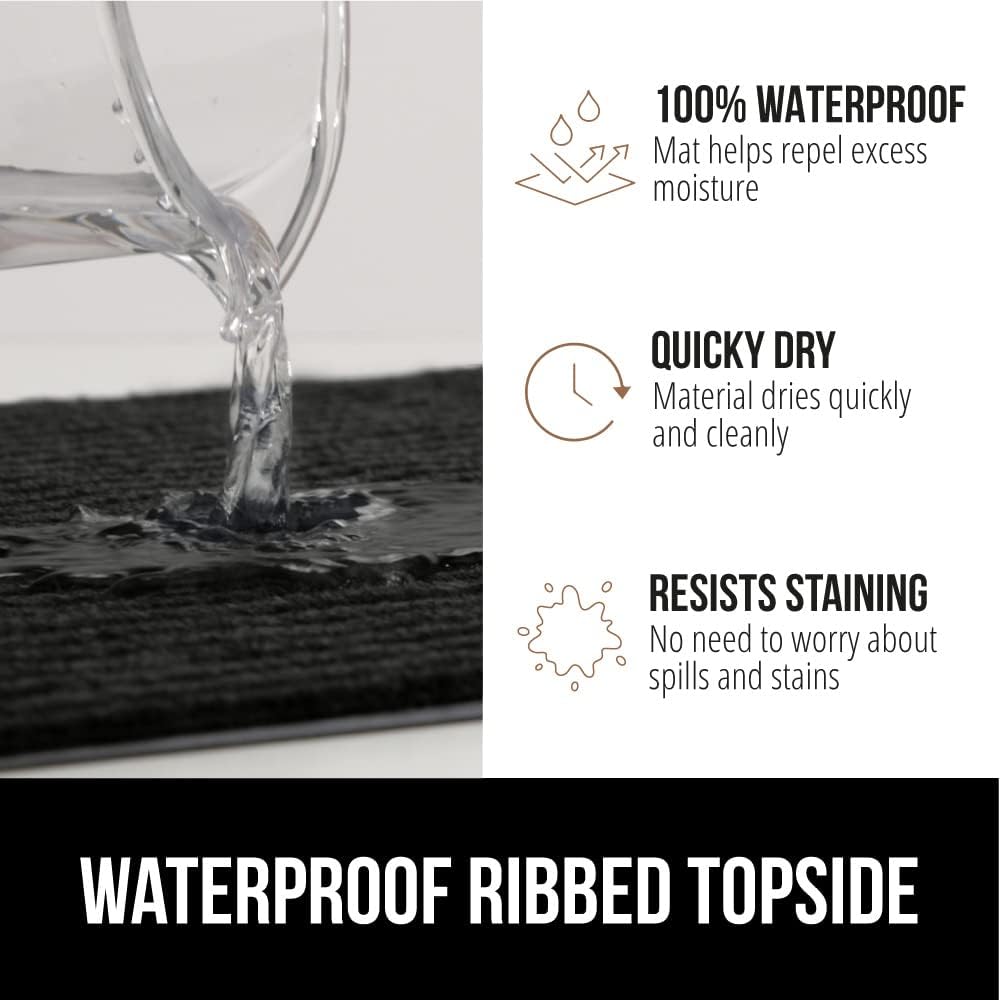 GORILLA GRIP Traffic Guard Door Mat, 2 Pack, Heavy Duty Waterproof Doormat, Commercial Office Space Welcome Mats, Stain and Fade Resistant, Low Profile, Strong Rubber Backing, 35x23, Jet Black