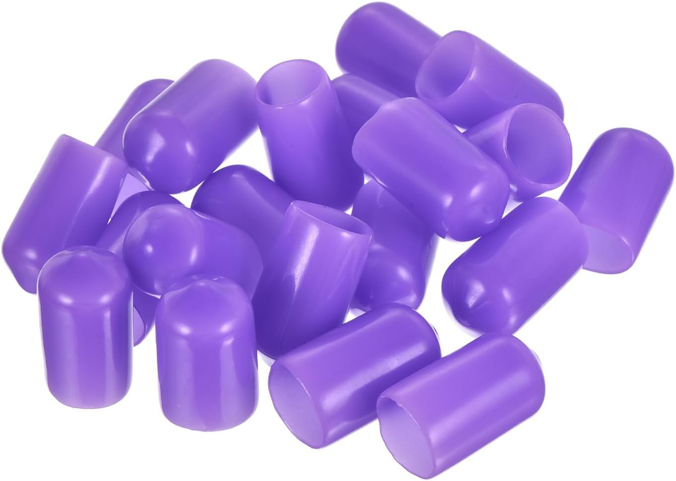 uxcell 20pcs Rubber End Caps 9mm(3/8") ID Vinyl PVC Round Tube Bolt Cap Cover Screw Thread Protectors Purple