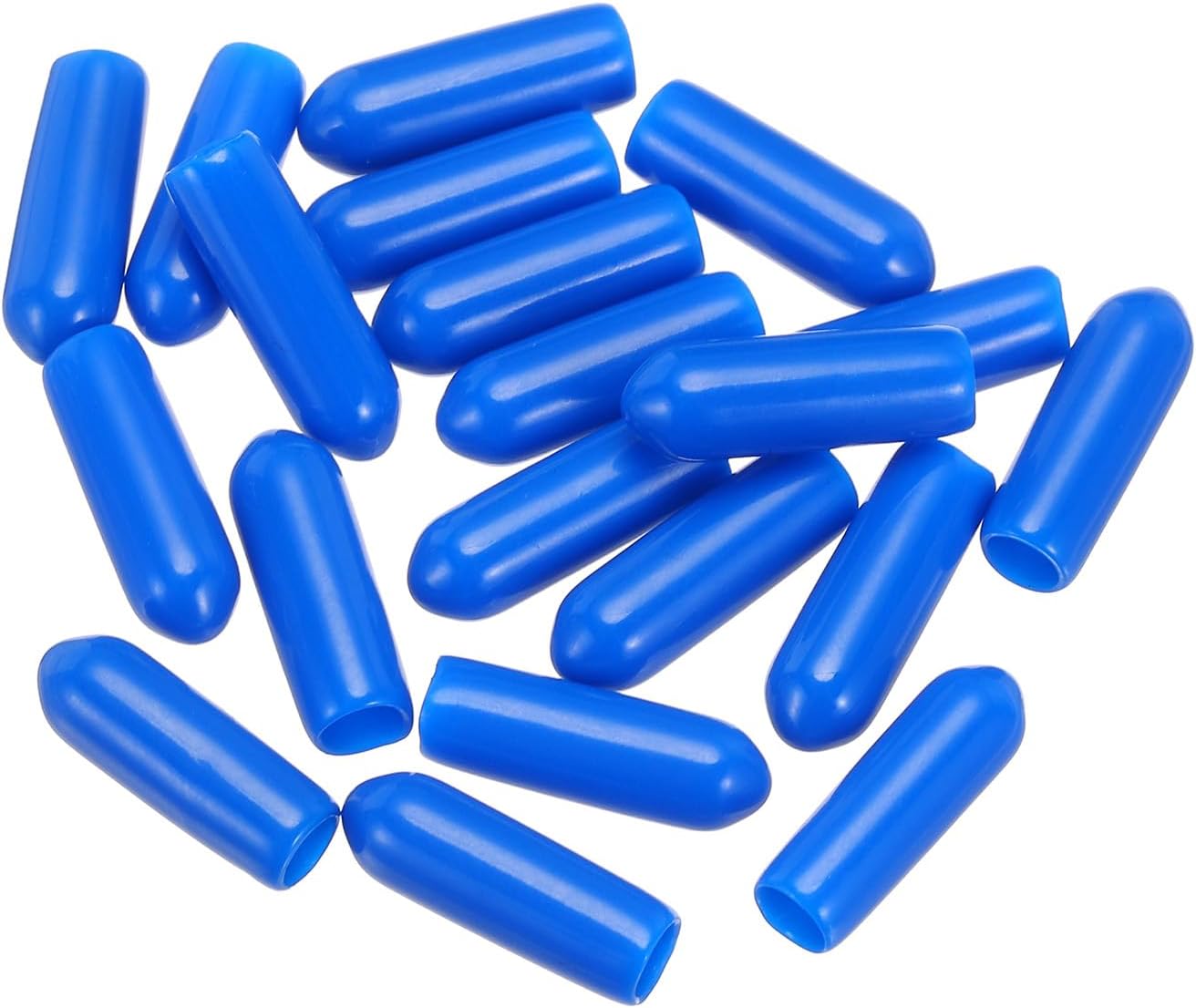 uxcell 20pcs Rubber End Caps 4mm(0.2") ID Vinyl PVC Round Tube Bolt Cap Cover Screw Thread Protectors,Blue