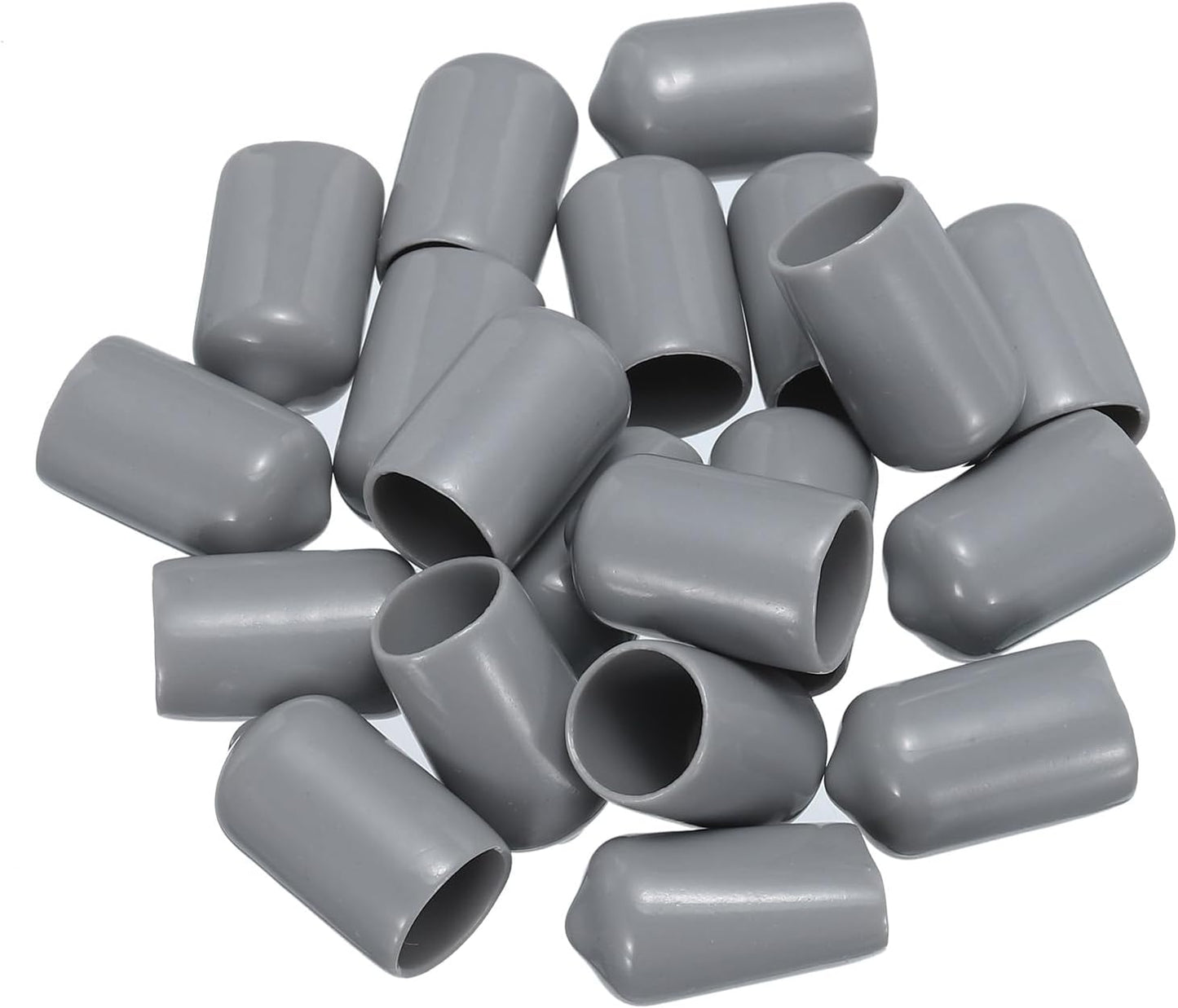 uxcell 20pcs Rubber End Caps 12mm(1/2") ID Vinyl PVC Round Tube Bolt Cap Cover Screw Thread Protectors Grey