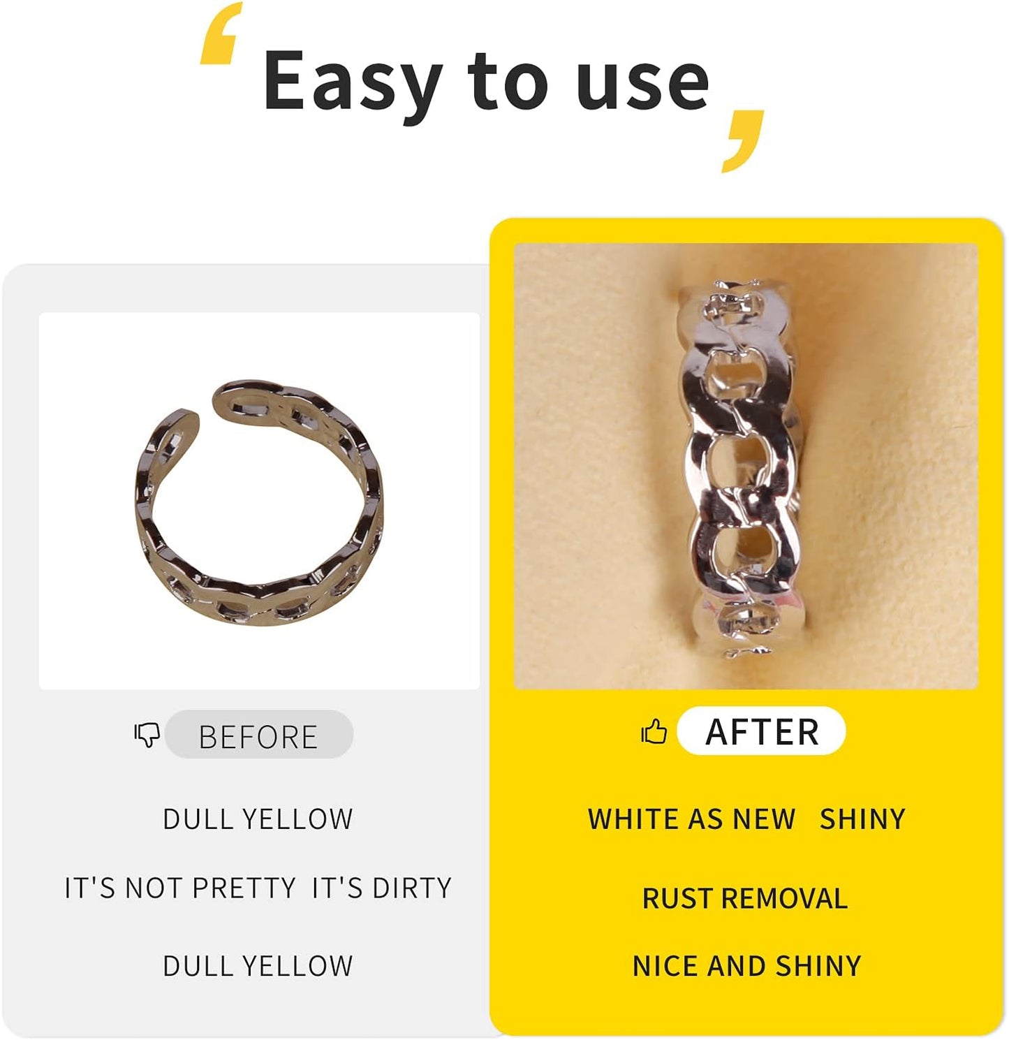 CATIFLIN 100pcs Premium Jewelry Cleaning Cloth, Silver Polishing Cloth Individually Wrapped, for Sterling Silver, Gold, Brass, Silverware, Coin, Ring, Watch and More (Yellow, 3.15" x 3.15")