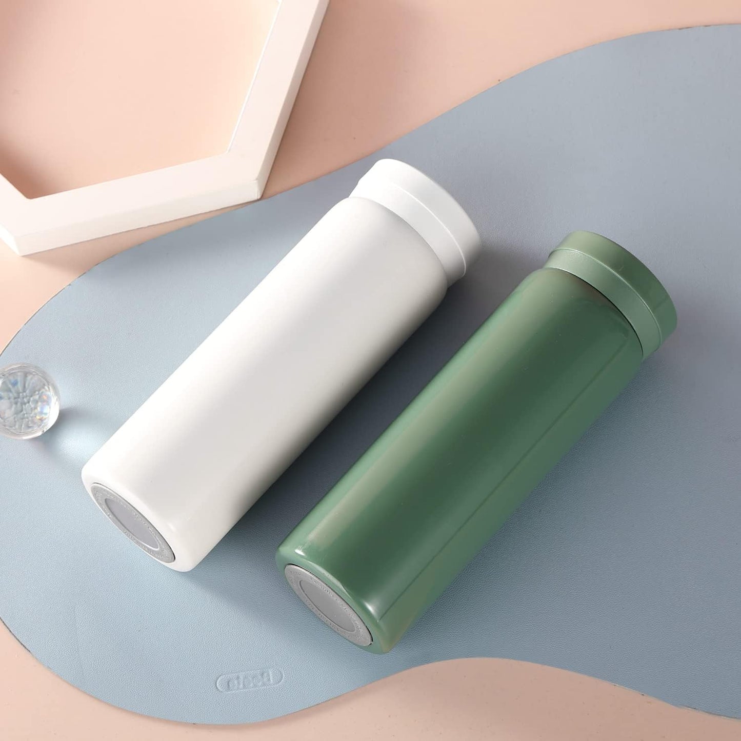 Mini Thermos Cute Water Bottle - 7 oz Tiny Insulated Vacuum 18/10 Stainless Steel Small Flask - Leak Proof & Spill Proof & Keeps Cold and Hot for Drink, Coffee, Tea - Green