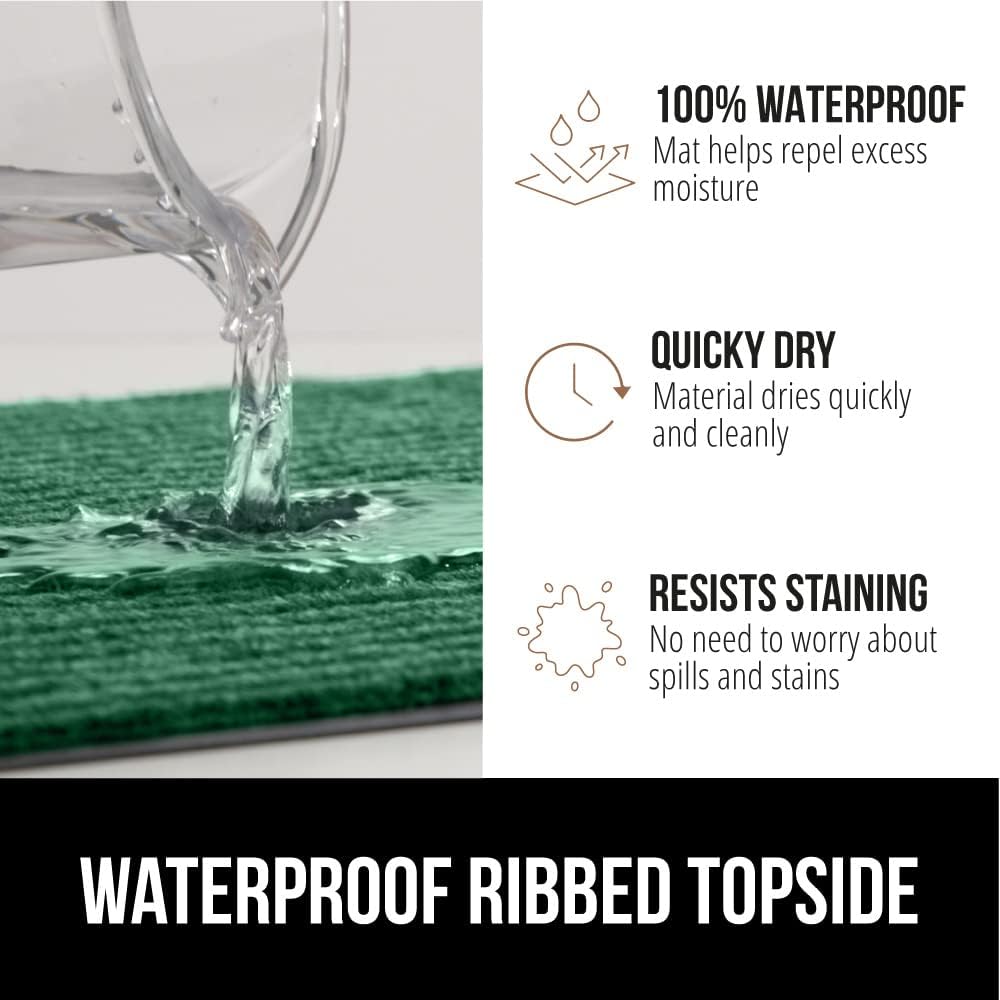 GORILLA GRIP Traffic Guard Door Mat, 47x35, Heavy Duty Welcome Mats, Commercial Office Space Doormat, Waterproof, Fade Resistant, Strong Rubber Backing, Low Profile, Shoe and Boot Scraper, Green