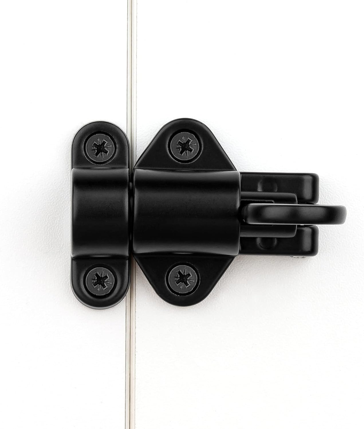 2 Packs Self-Closing Latches，Black Spring Door Lock，Resilient Bolt Latch Aluminum Alloy Safety Automatic Spring Barrel Door Lock with Screws,Used for Wooden Door,Wooden Window and Cabinet etc