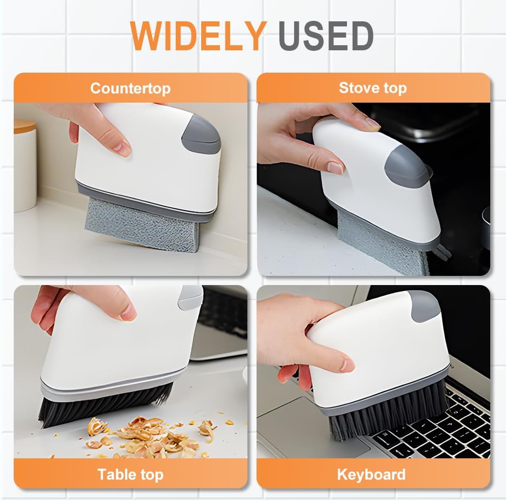 2 in 1 Groove Cleaning Brush, Upgraded Crevice Cleaning Brush & Magic Window Track Cleaner for Sliding Door Tracks, Window Sills, Tile Lines, Car Vents, Kitchen and Bathroom Tight Spaces (1PC)