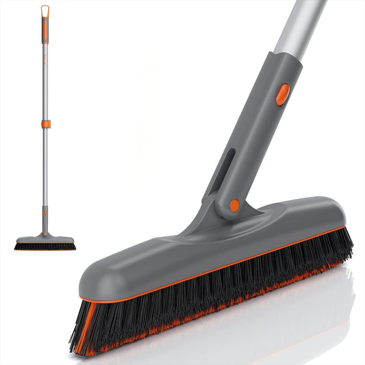 Eazer Grout Brush with Long Handle, 180°Rotation Tile Grout Cleaning Brush, V-Shape Shower Scrubber Cleaner, Stiff Bristle for Cleaning Bathroom Tile Floors - 53in