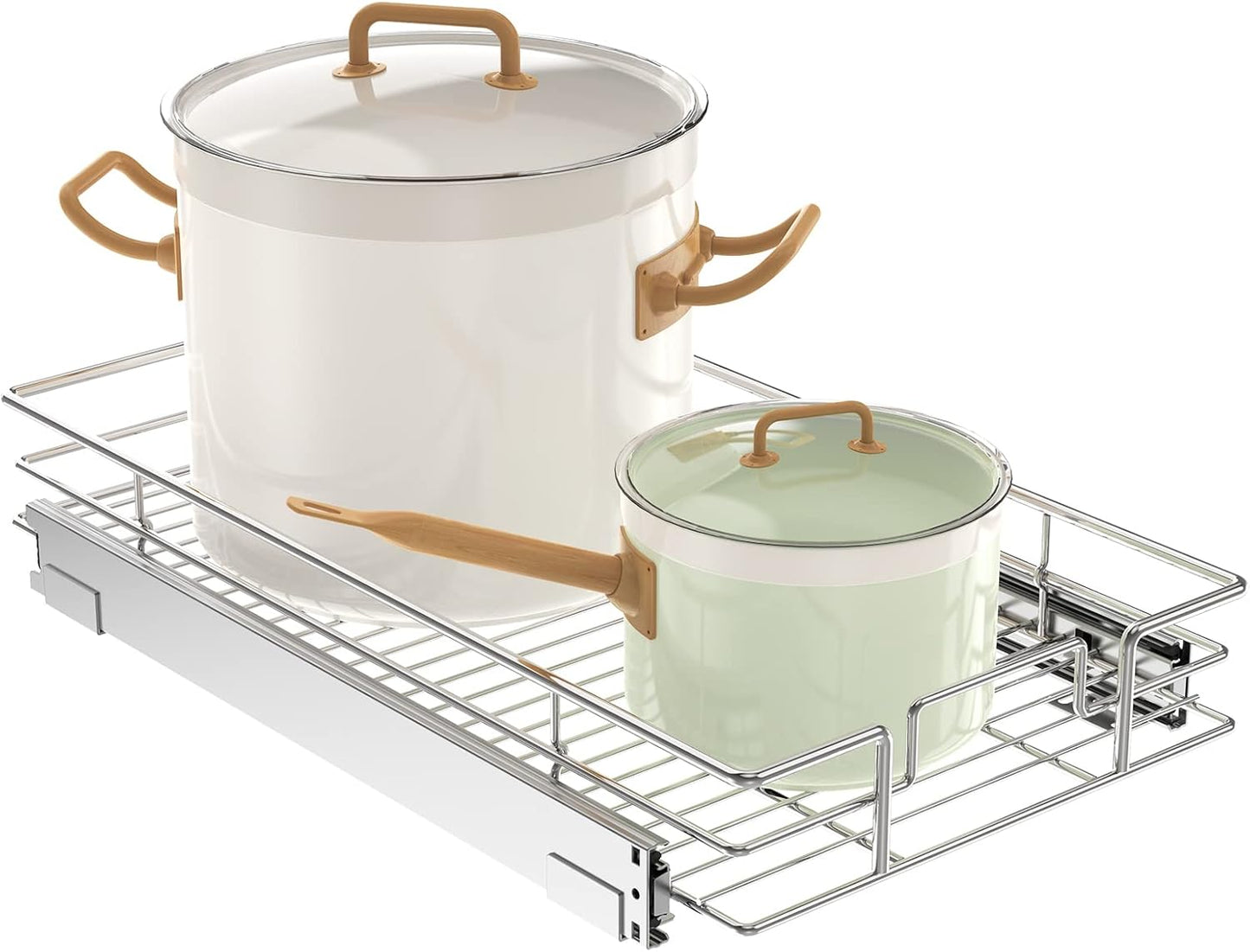 LOVMOR Pull Out Cabinet Organizer 10½"W x 21½"D, Kitchen Cabinet Pull Out Shelves Slide Out Storage…