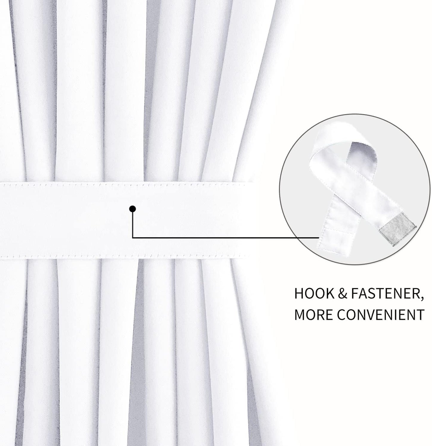 DWCN French Door Curtains – Rod Pocket Thermal Curtain for Doors with Glass Window, Kitchen and Patio Doors for Privacy, 36 X 80 Inches Long, 1 Curtain Panel with Tieback, Pure White