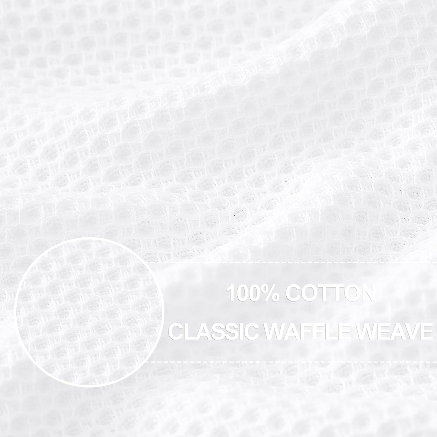 Homaxy 100% Cotton Waffle Weave Kitchen Dish Cloths, Ultra Soft Absorbent Quick Drying Dish Towels, 12 x 12 Inches, 12-Pack, White