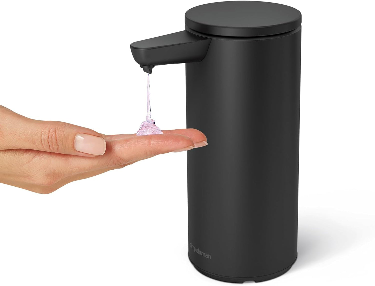simplehuman 9 oz. Touch-Free Automatic Rechargeable Sensor Pump, Matte Black Stainless Steel, New