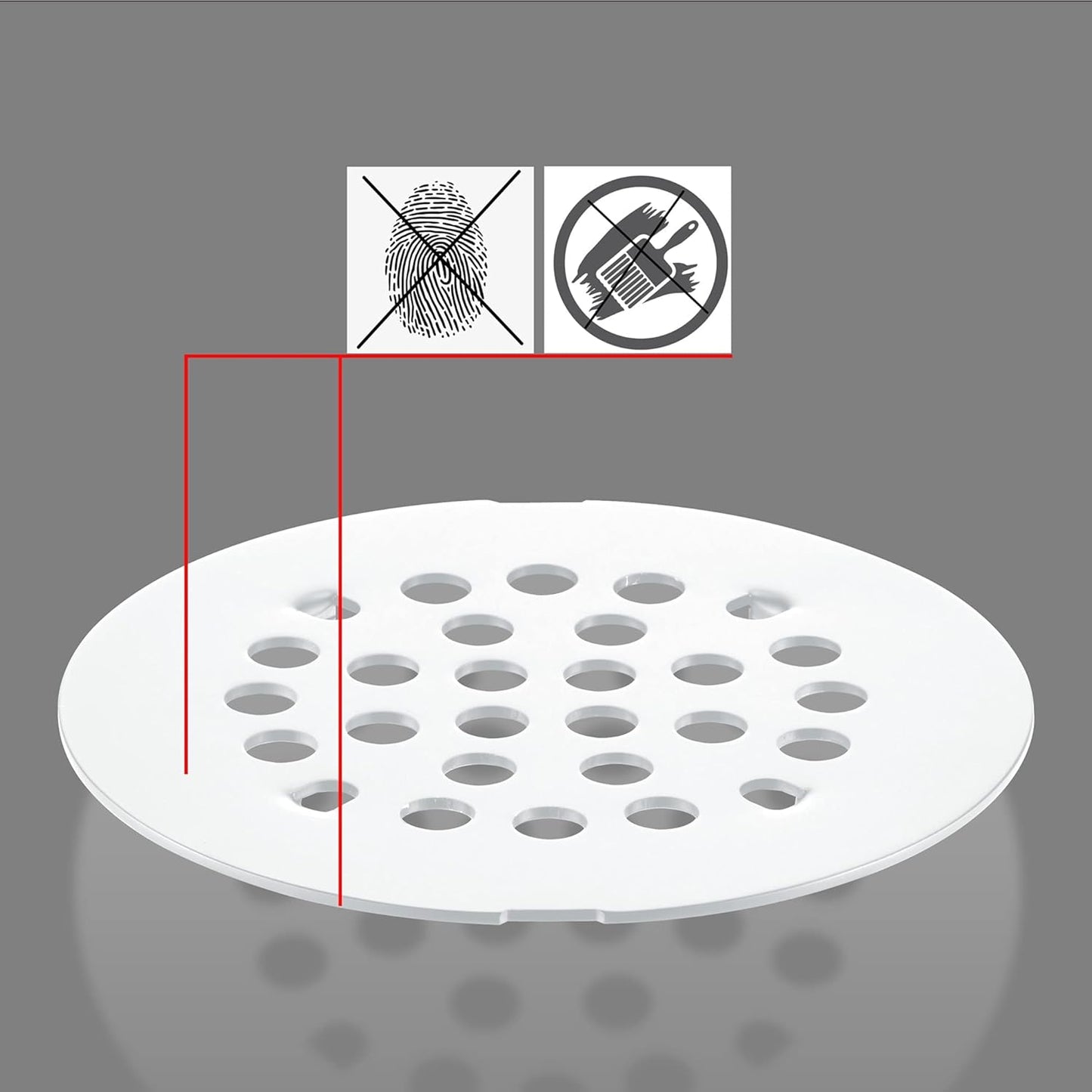 rrajj 4-1/4 (4.25) Inch(108mm) Round Snap-in Shower Floor Drain Cover Replacement Cover (White)