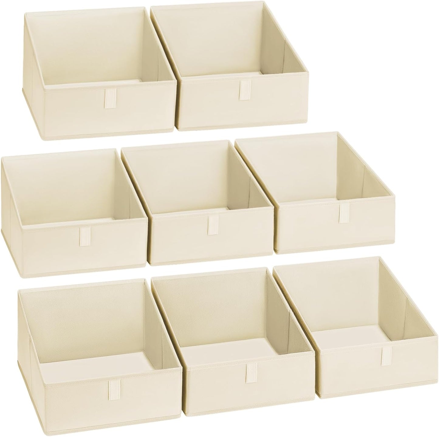 DIMJ Closet Storage Bins 8 Pack - Fabric Trapezoid Closet Organizer Bin, Foldable Storage Baskets for Shelves, Closet Shelf Organizer, Clothing Storage Box for Toys, Books, Towel, Clothes