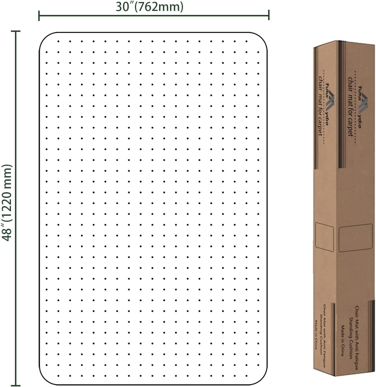 FuturHydro Office Chair Mat for Carpet, 30" x 48" Clear Floor Protector, Transparent Under Desk Mats for Office, Home and Gaming Floors (Rectangle)