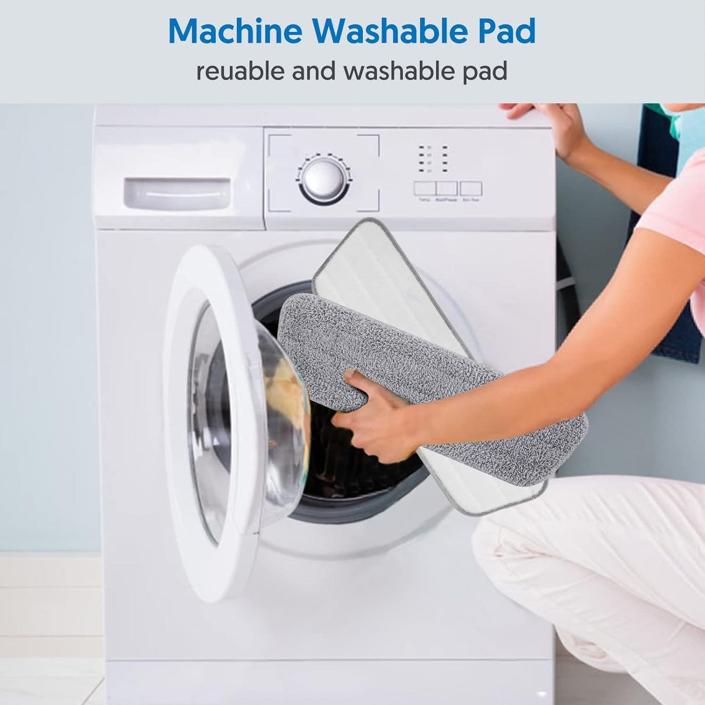 7 Count Reusable Mop Pads for Swiffer PowerMop -MEXERRIS Microfiber Wet Mops Refills PowerMop Pads Machine Washable Hard Wood Floor Mop Pads Replacement for 13''-15'' Spray Floor Mops