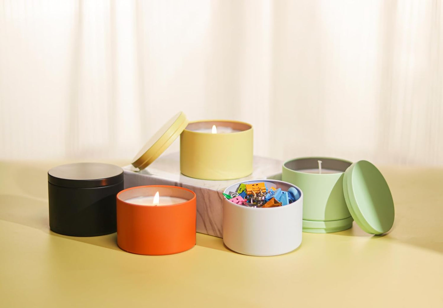 Aroparc Candle Tins 8oz with Lids, 24 Pack Seamless Bulk Candle Containers for Candle Making Supplies Empty Candle Jars - Mint