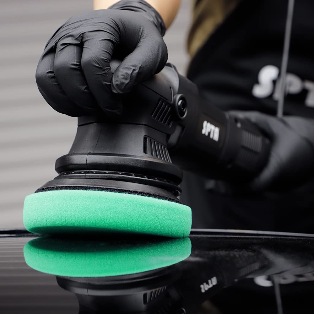 Green Heavy Cut Pad, 3Pc 5 Inch Buffing Polishing Pads for 125mm Backing Plate Compound Buffing Sponge for Car Buffer Polisher Compounding, Polishing and Waxing