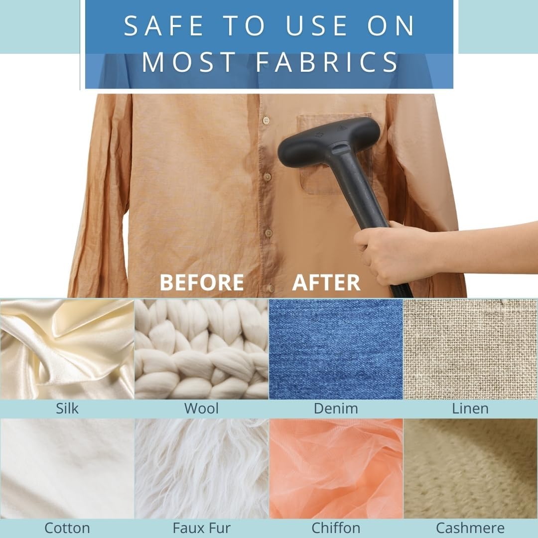 SALAV Commercial-Grade Standing Garment Steamer for Clothes with Auto-Off Safety 1800W Powerful Steam X-Large 3L Water Tank, 90-Min Continuous Use, Pedal-Control System, Beeps when Out of Water, White