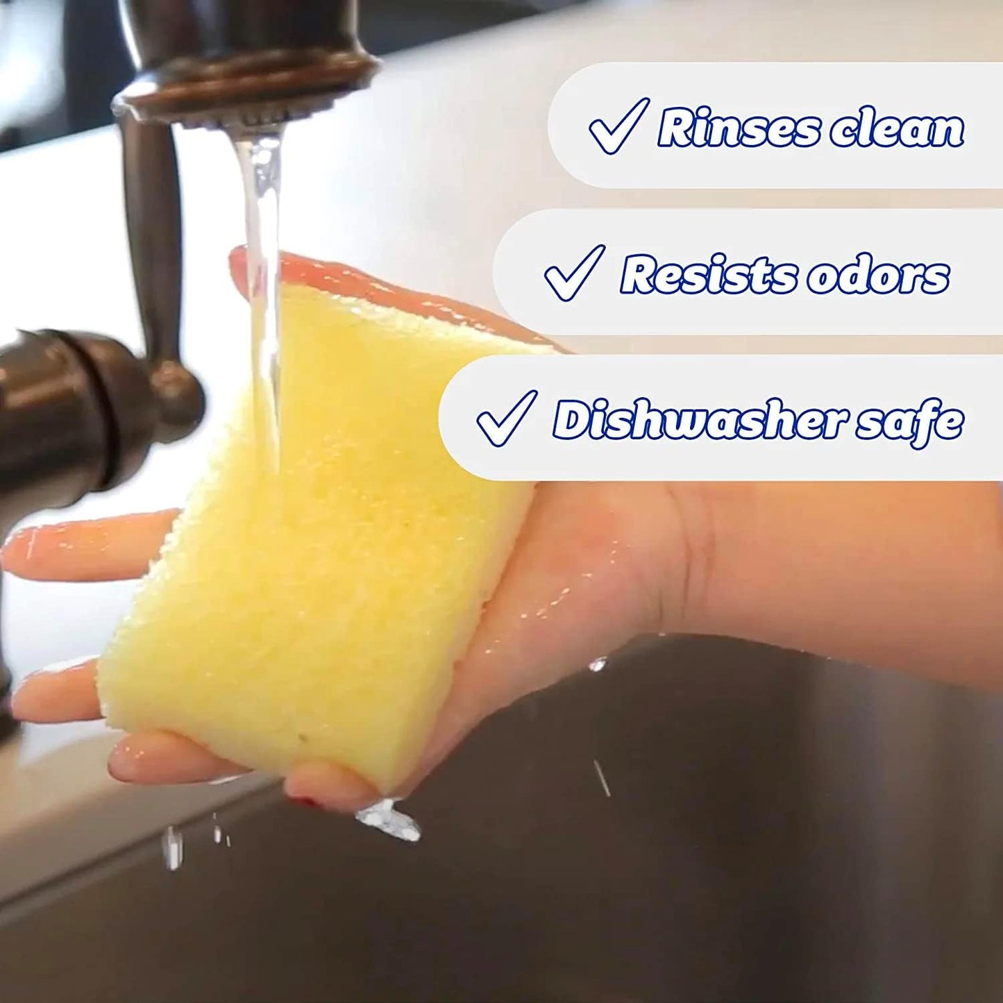 Scrub Daddy Extra Large Sponge Daddy - Bulk Kitchen Sponges for Cleaning Different Rooms & Surfaces - Dual-Sided Dish Scrubber with FlexTexture Foam (18 Count)