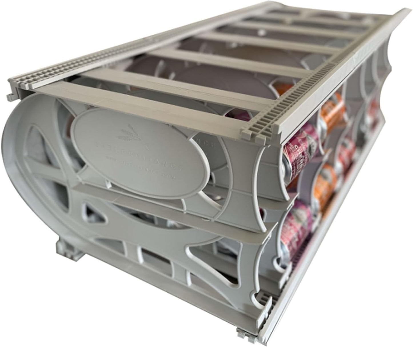 Shelf Reliance Cansolidator Pantry Plus - 2-Pack Can Organizer for Pantry, Stackable Soda Can Storage for Kitchen, Holds 60 Cans of Food or Soda