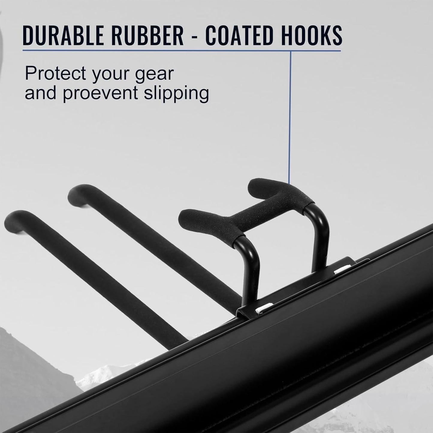 Wall Mount Tool Storage Rack, Heavy Duty Garage Storage Tool Organizer, Garden Tool Wall Hooks and Hangers, Hold Up to 350lbs (Black 6pcs)