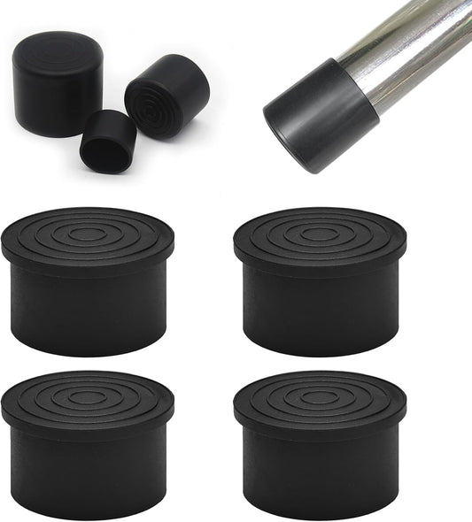 4 Pcs 2" Round Rubber Chair Leg Caps, PVC Table Leg Covers, Flexible & Anti-Slip Furniture Leg End Caps, Chair Leg Floor Protectors for Bar Stool Leg Patio Indoor, Black