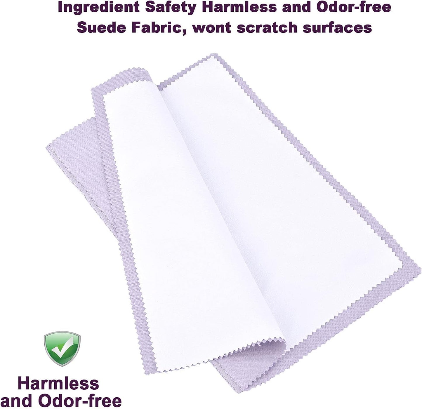 SEVENWELL Silver Polishing Cloth, Jewelry Cleaner Cloth for Sterling Silver Jewelry, Gold, Platinum, Silverware, Diamonds, Gemstones, Coins (Purple)