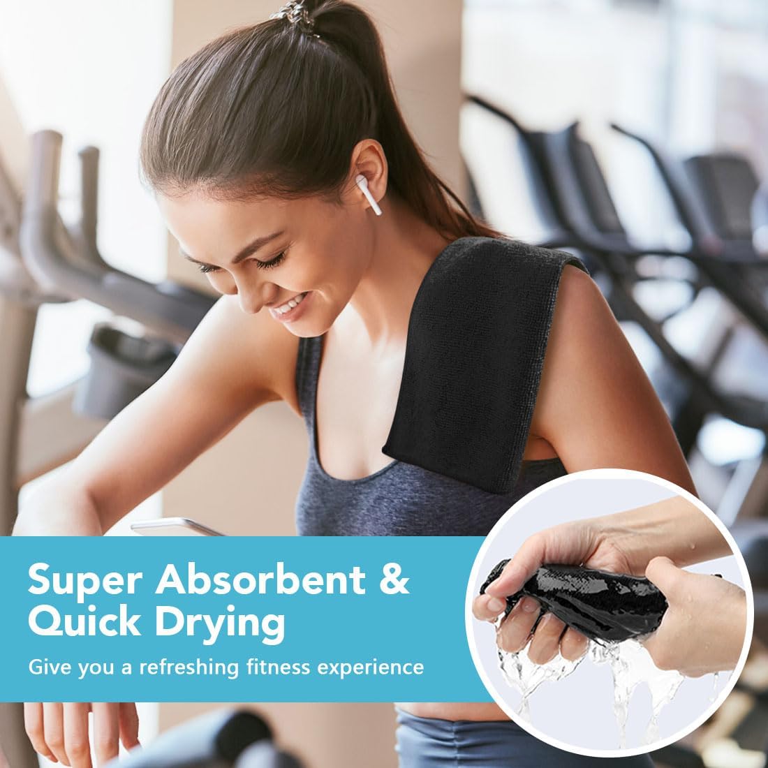 Orighty Wash Cloths Bulk Towels Set 200 Pack, Highly Absorbent and Soft Feel Microfiber Face Cloths, Multi-Purpose Washcloths & Hand Towels for Bathroom, Hotel, Spa, and Gym, 12x12 Inch, Black