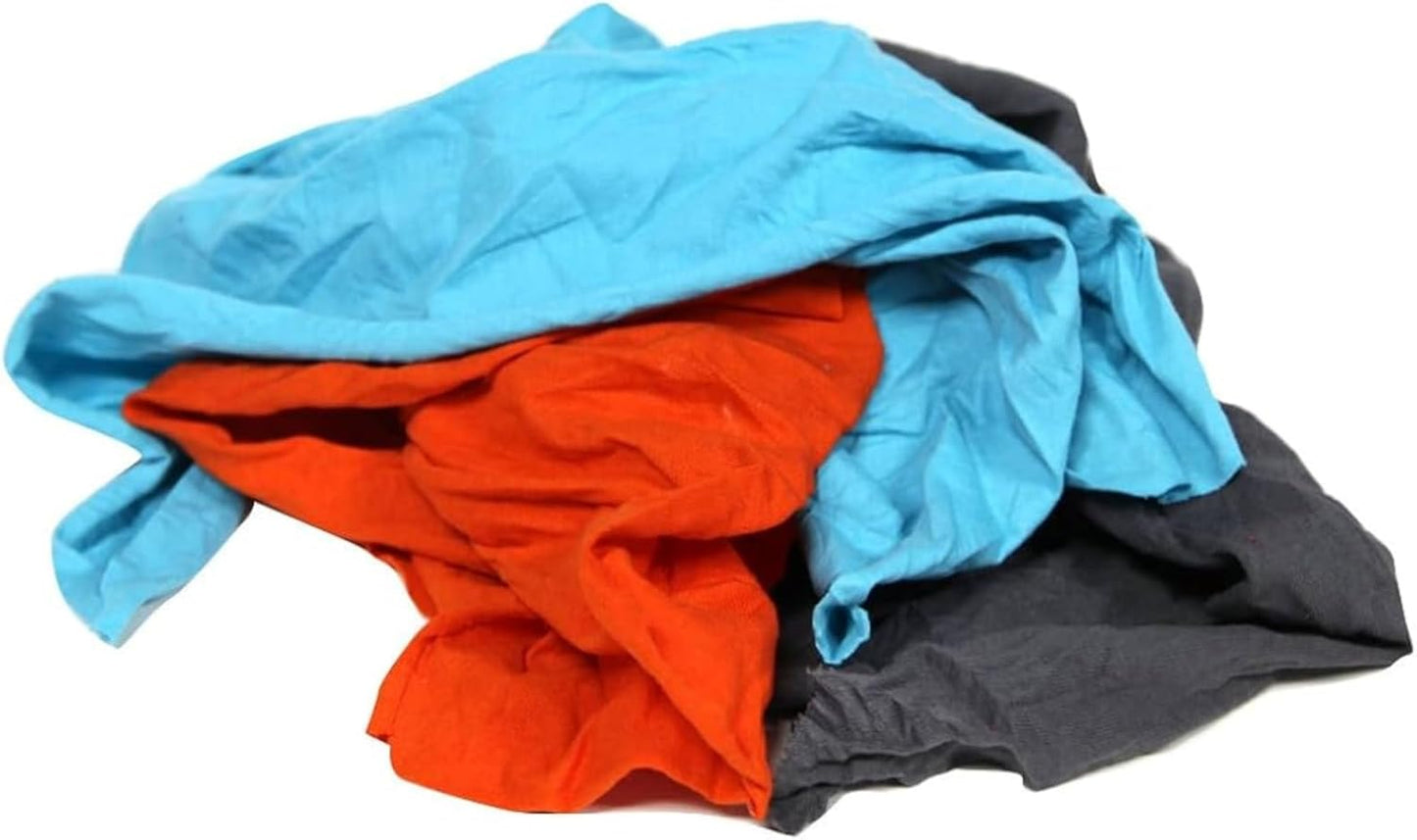 Premium Color Knit Cleaning Rags (1 lb. Bag) – Shop Rags Bulk for Workshops, Mechanics, Painters, and Home Use, Multipurpose Cotton T-Shirt Rags