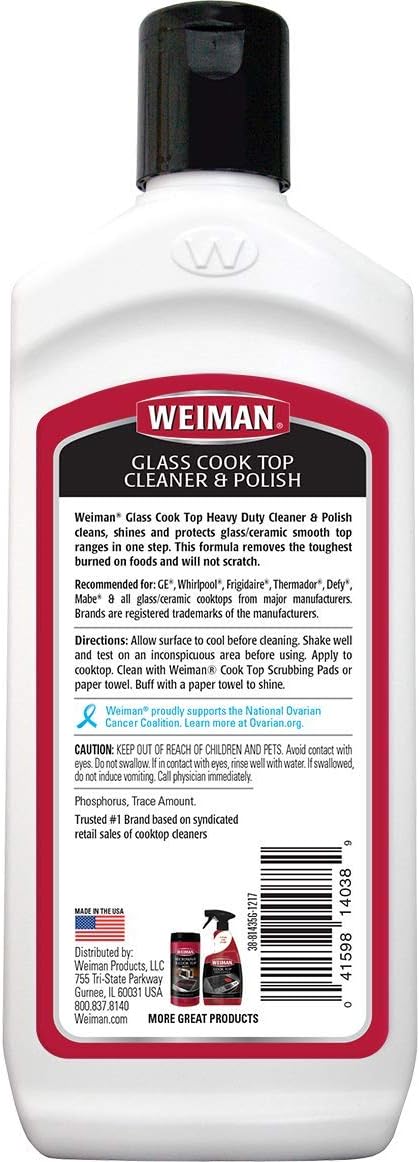 Weiman Heavy Duty Cooktop Polish & Stainless Steel Wipes - Powerful Appliance Kitchen Cleaning Kit - Packaging May Vary