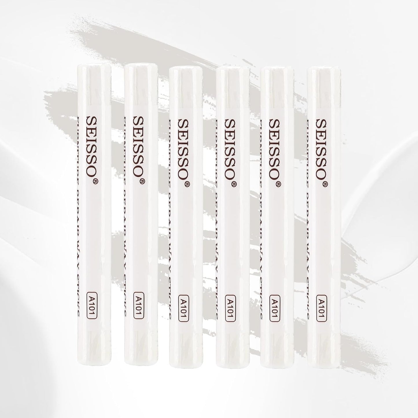 SEISSO Furniture Repair Crayon, 6 Pcs - Wood Filler Sticks, Scratch Repair Wax, Furniture Marking Repair - Scratch, Cracks, Hole, Table, Wood Floor, Guitar, Covering, Instrument Fill Sticks-White