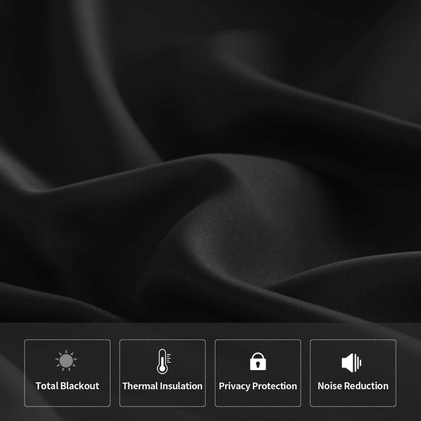 DWCN French Door Curtains – Rod Pocket Thermal Blackout Curtain for Doors with Glass Window, Kitchen and Patio Doors for Privacy, 25 X 40 Inch Length, 1 Curtain Panel with Tieback, Black